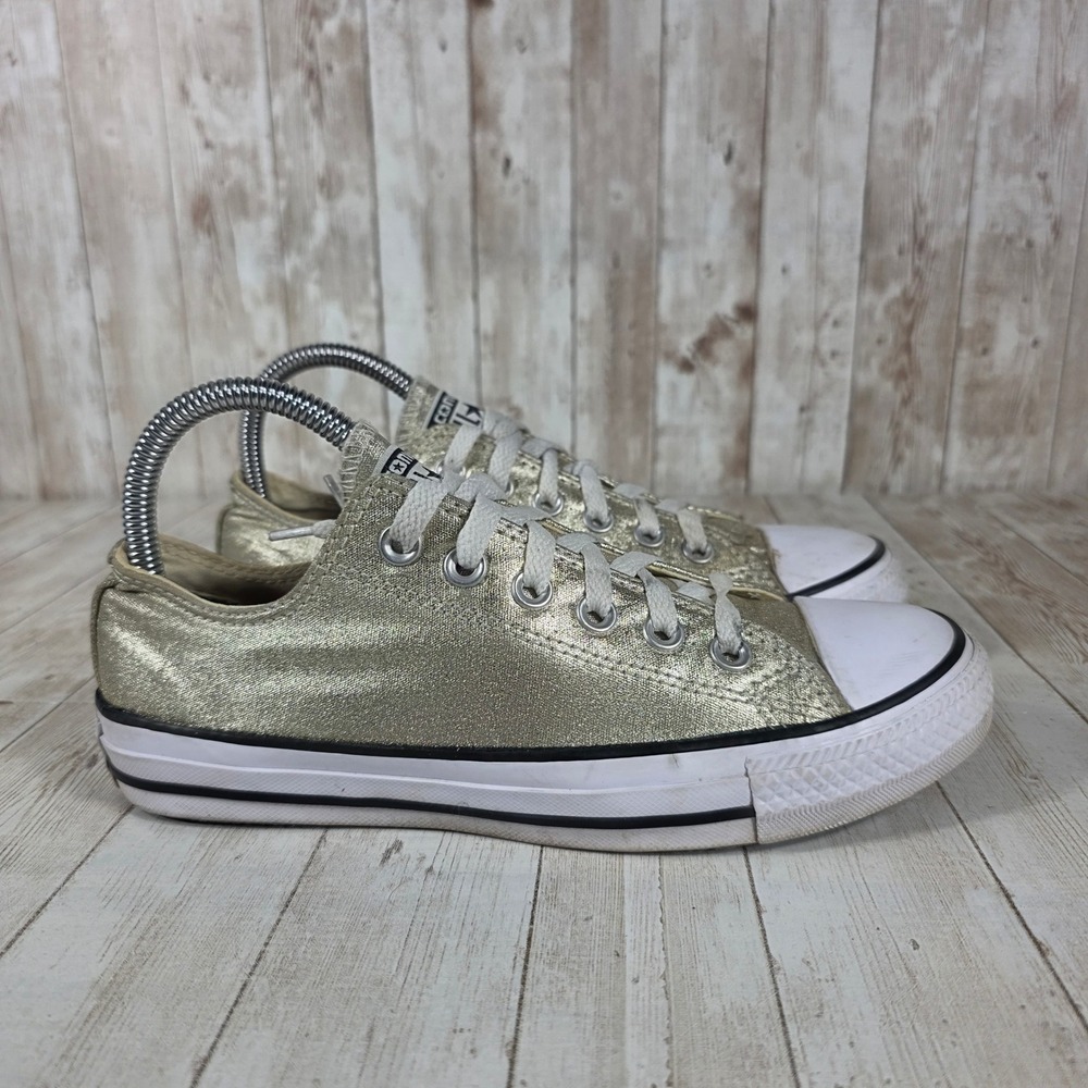 Converse All Star Low Top Gold Glitter Sneakers‎ Women's Size 7